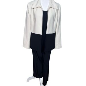 Jones Studio Cream Off White and Black Casual Stylish Blazer Jacket Size 14